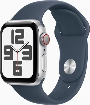 Apple Watch SE 2022 (GPS + Cellular) 40mm srebrny z paskiem sportowym S/M sturmblue