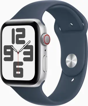 Apple Watch SE 2022 (GPS + Cellular) 44mm srebrny z paskiem sportowym M/L sturmblau