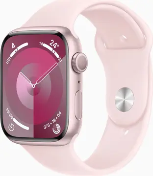 Apple Watch Series 9 (GPS) 45mm aluminiowy rosé z paskiem sportowym M/L jasny róż
