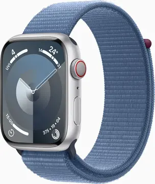 Apple Watch Series 9 (GPS + Cellular) 45mm aluminiowy srebrny z Sport Loop winterblau