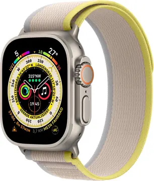Apple Watch Ultra z Trail Loop M/L żółty/beżowy