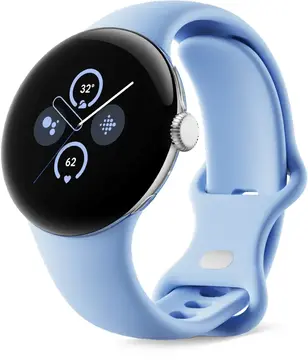 Google pikseli Watch 2 (LTE) Polished Silver z paskiem sportowym Bay