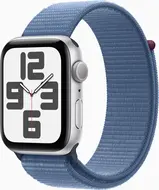 Apple Watch SE 2022 (GPS) 44mm srebrny z Sport Loop winterblau