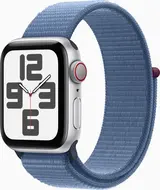 Apple Watch SE 2022 (GPS + Cellular) 40mm srebrny z Sport Loop winterblau