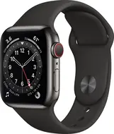 Apple Watch Series 6 (GPS + Cellular) 40mm stal szlachetna grafit z paskiem sportowym czarny