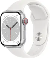 Apple Watch Series 8 (GPS + Cellular) 41mm aluminiowy srebrny z paskiem sportowym biały