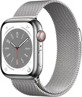 Apple Watch Series 8 (GPS + Cellular) 41mm stal szlachetna srebrny z bransoletą Milanaise srebrny