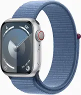 Apple Watch Series 9 (GPS + Cellular) 41mm aluminiowy srebrny z Sport Loop winterblau