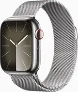 Apple Watch Series 9 (GPS + Cellular) 41mm stal szlachetna srebrny z bransoletą Milanaise srebrny