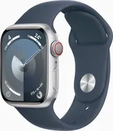 Apple Watch Series 9 (GPS + Cellular) 41mm aluminiowy srebrny z paskiem sportowym M/L sturmblau