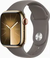 Apple Watch Series 9 (GPS + Cellular) 41mm stal szlachetna złoty z paskiem sportowym M/L tonbraun