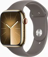 Apple Watch Series 9 (GPS + Cellular) 45mm stal szlachetna złoty z paskiem sportowym M/L tonbraun