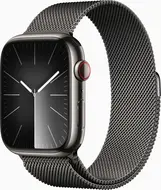 Apple Watch Series 9 (GPS + Cellular) 45mm stal szlachetna grafit z bransoletą Milanaise grafit