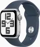 Apple Watch SE 2022 (GPS) 40mm srebrny z paskiem sportowym M/L sturmblau