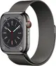Apple Watch Series 8 (GPS + Cellular) 45mm stal szlachetna grafit z bransoletą Milanaise grafit