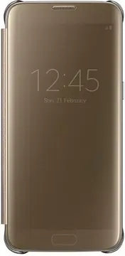 Samsung Clear View Cover do Galaxy S7 Edge złoty