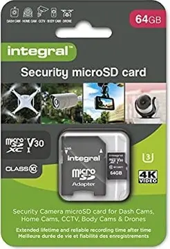 Integral Security R100/W60 microSDXC 64GB Kit, UHS-I U3, Class 10