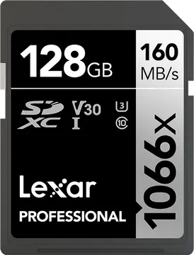 Lexar Professional 1066x Silver Series R160/W120 SDXC 128GB, UHS-I U3, Class 10
