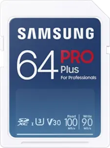 Samsung PRO Plus for Professionals R100/W90 SDXC 64GB, UHS-I U3, Class 10