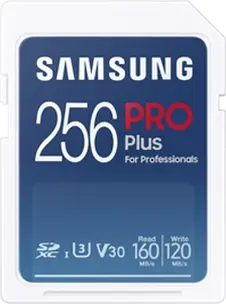 Samsung PRO Plus for Professionals R160/W120 SDXC 256GB, UHS-I U3, Class 10