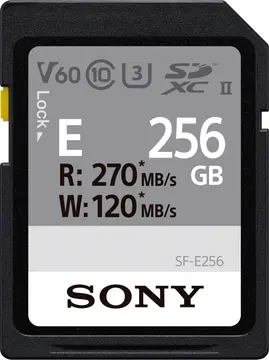 Sony SF-E Series R270/W120 SDXC 256GB, UHS-II U3, Class 10