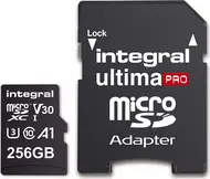 Integral Premium High Speed R100/W50 microSDXC 256GB Kit, UHS-I U3, A1, Class 10