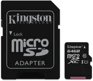 Kingston microSDXC 64GB Kit, UHS-I, Class 10