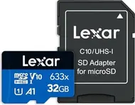 Lexar High-Performance 633x R100 microSDHC 32GB Kit, UHS-I U1, A1, Class 10