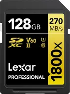 Lexar Professional 1800x Gold Series R270/W180 SDXC 128GB, UHS-II U3, Class 10