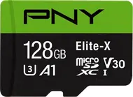 PNY Elite-X R100 microSDXC 128GB Kit, UHS-I U3, A1, Class 10