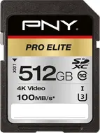 PNY Pro Elite R100/W90 SDXC 512GB, UHS-I U3, Class 10