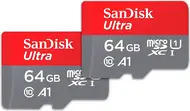 SanDisk Ultra R100 microSDXC 64GB Kit, UHS-I U1, A1, Class 10, 2er-Pack