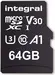 Integral Premium High Speed R100/W70 microSDXC 64GB Kit, UHS-I U3, A1, Class 10