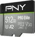 PNY Pro Elite R100/W90 microSDXC 512GB Kit, UHS-I U3, A2, Class 10