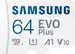 Samsung EVO Plus 2024 R160 microSDXC 64GB Kit, UHS-I U1, A1, Class 10
