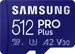 Samsung PRO Plus R160/W120 microSDXC 512GB USB-Kit, UHS-I U3, A2, Class 10
