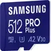 Samsung PRO Plus R160/W120 microSDXC 512GB USB-Kit, UHS-I U3, A2, Class 10