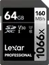 Lexar Professional 1066x Silver Series R160/W70 SDXC 64GB, UHS-I U3, Class 10